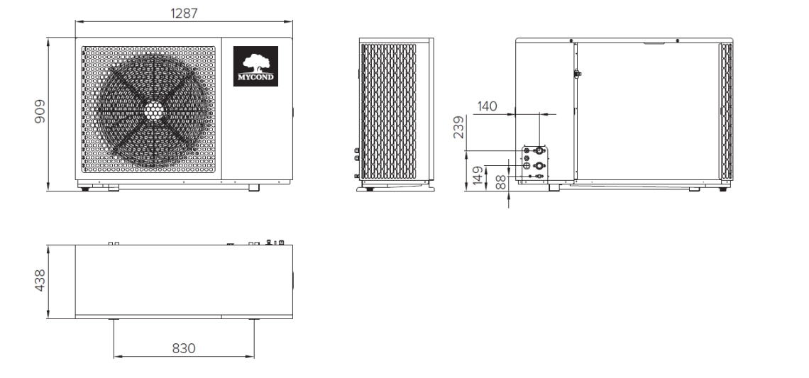 Mycond BeeEco Габаритни размери - 2