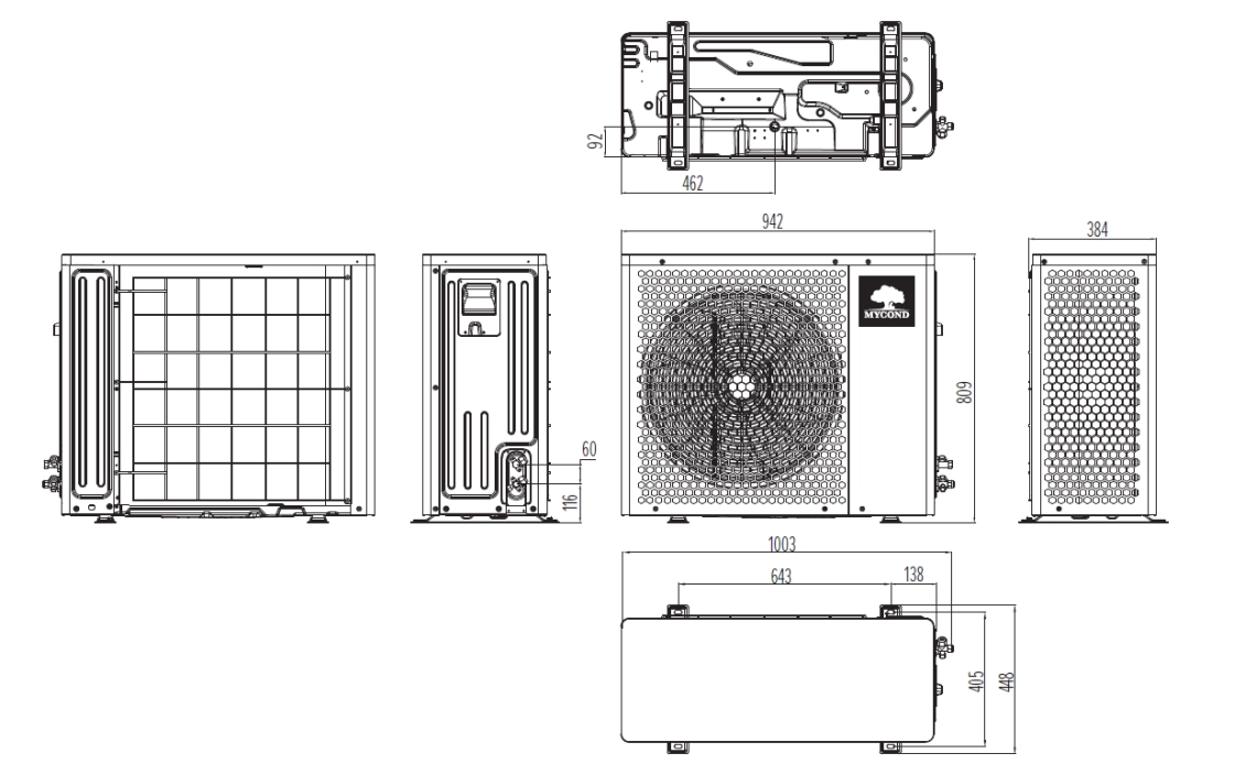 MyCond BeeHeat Габаритни размери - 3