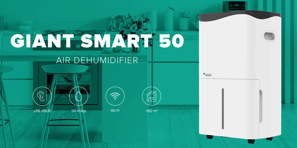 MyCond Giant Smart Модерен влагоабсорбатор, подходящ за жилищни и офис помещения.