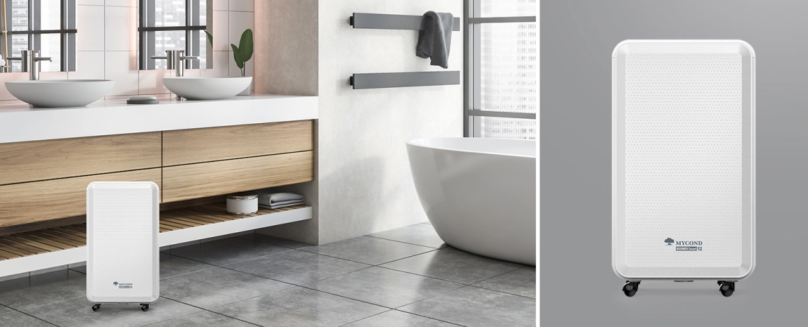 MyCond Roomer Smart 12 Компактен влагоабсорбатор, идеален за употреба в баня.