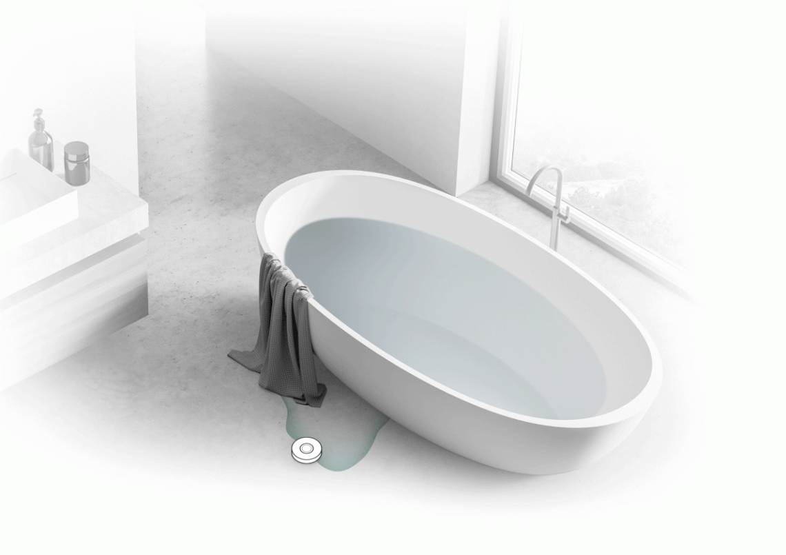 Сензор за теч на вода MyCond Zigbee, който открива разливане на вода.